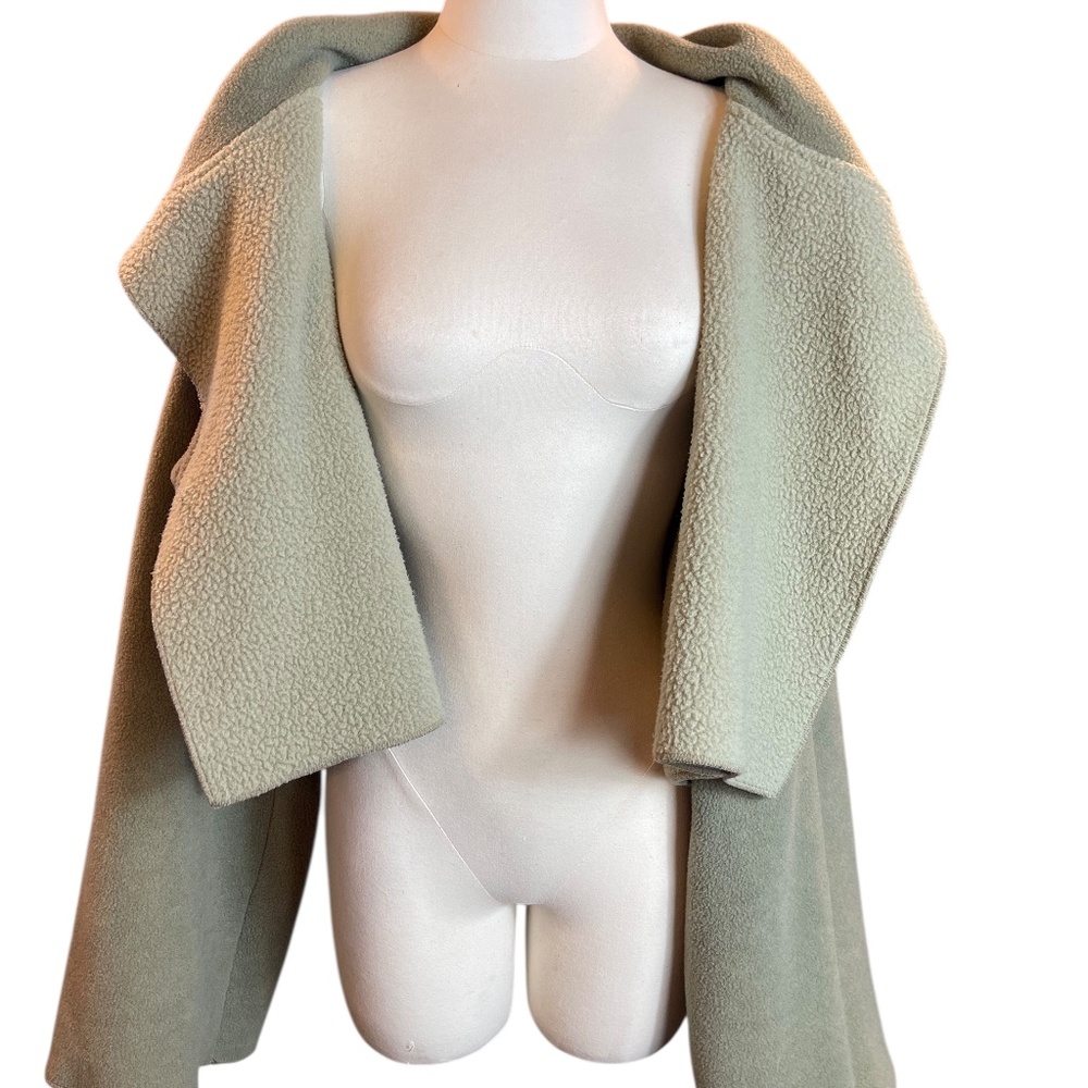 Giselle Shepatin Lagenlook Fleece Cropped Green Jacket One Size Fits All - Picture 3 of 7